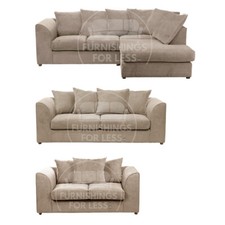 Fern Beige Corner Sofa Chenille Fabric Left Right Modern Chair 3 Seater 2 Seater