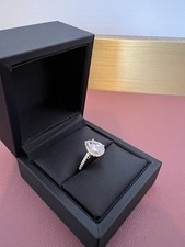 Pear Cut Diamond Ring Gold - Pave Side Stone 1.0ct US Size 7 UK Size N / O