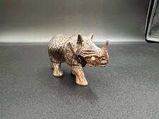 Stunning Carved Wooden Rhino Ornament Decoration Rhinoceros Wildlife Animal