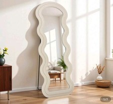 Wavy Full Length Mirror 160x60cm,Floor Free Standing Mirror,Wall Mounted Mirror