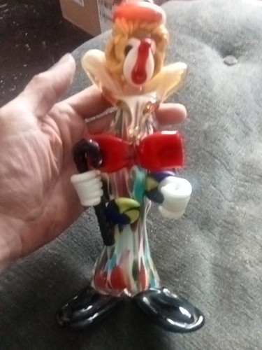 Murano glass clown - glass,