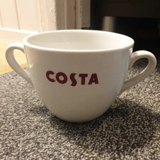 Costa Coffee Large Double Handle Coffee Mug Cappuccino Ceramic Cup 590ml (20oz)