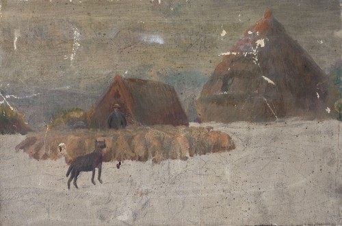 Antique oil original - oil, painting