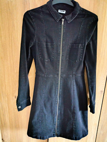 Noisy may black denim zip - black,
