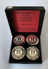 WREXHAM AFC Football Club Badge LIMITED ED 2025 PROMOTION Pin Box Set