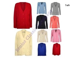 NEW LADIES WOMENS KNITTED V-NECK POCKETS CARDIGANS STRETCHY KNIT COMFY CARDIGANS