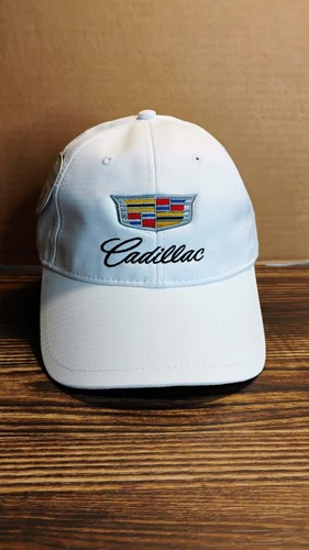 Cadillac white baseball hat - cadillac,