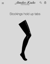 Aksudo Kudo Latex Hold Up Stockings with Tabs Black XS