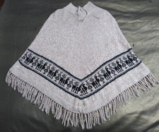 100% Alpaca Wool Poncho Cape