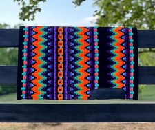100% Handmade Woolen Western Saddle Blanket Horse Design Handmade Saddle Blanket