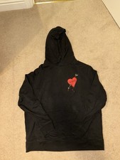 All Saints Black Skeleton Heart Hoodie Size Medium