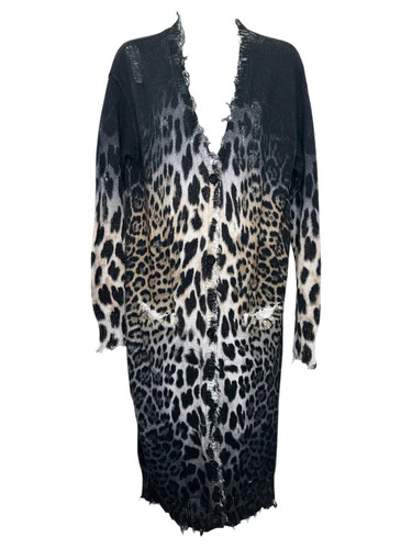 R13 leopard knit cardigan size - r13,