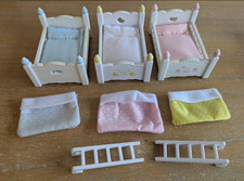 Sylvanian Families Triple Bunk Beds With Assorted Bedding and ladders