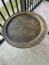 Vintage brass tray table with - tray,