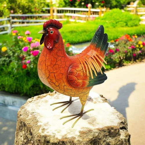 Metal red hen 32cm 16cm - red, (32cm