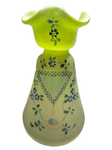 Antique vase satin glass - glass, hand