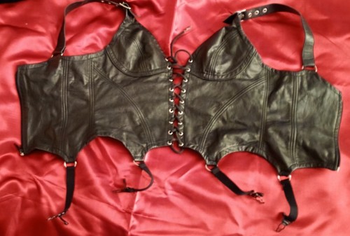 Vintage real leather basque - vintage,