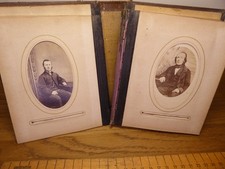 Antique Victorian Photo Album Embossed Leather cover with Brass latch .11 Photos