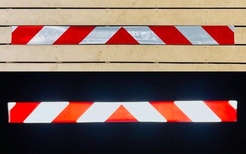 White red reflective chevron - &,