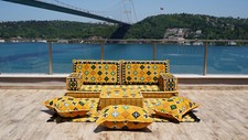 Yellow Arabic Floor Sofa