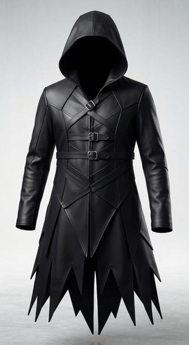 Men black hooded leather - men's,