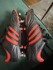 Adidas 11 Pro Black & orange Leather Adipure Football Boots Size UK 10.5 SG Rare