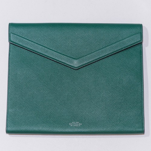 New smythson green - new, leather