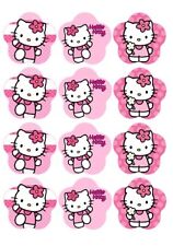 24 Hello Kitty Pink Mix Fairy Cup Cake Toppers Edible Party Decorations