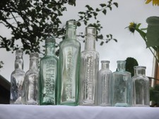8X VINTAGE OLD ANTIQUE CHEMIST MEDICINE APOTHECARY CURE MEDICAL GLASS BOTTLES