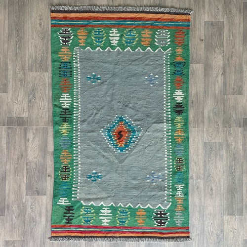 Green afghan kilim - afghan,