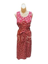 Vintage 1960s Red White Floral