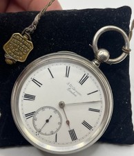 Antique J W Benson 3/4 plate lever pocket watch silver 1892 “The Ludgate”