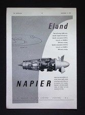 Original 1953 Advert Napier Eland Propeller Turbine Engine