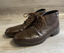 Hotter Quebec STD Brown Leather Desert Ankle Boots Lace Up Shoes Size UK 9