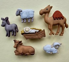 Craft Buttons NATIVITY ANIMALS