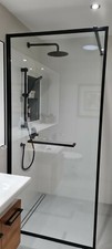 Drench Border Frame 1200x2100 Shower Screen + Towel Rail Matt Black - EX-DISPLAY