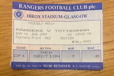 Rangers v Tottenham Hotspur Friendly Football Match Ticket 6 August 1989