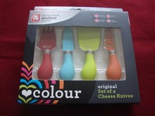 4  Coloured Cheese Serving Knives & Spreaders By Richardson Sheffield