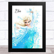 Elsa Frozen Splatter Art Children's Kids Wall Art Print