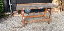 Vintage Solid Hardwood Work Bench 1960s