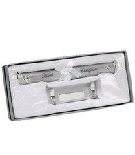 Birth Certificate Holder Scroll and Stand - Silver Plated Christening Gift