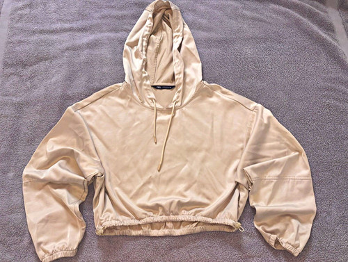 Zara beige cropped hooded - cropped,