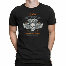 Cafe Racer Motorcycle Tshirt Born to Rider Biker Unisex Motorbike Spirit   Xmas