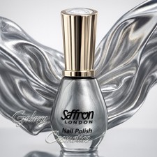 Metallic Silver Nail Polish Varnish by Saffron London #28 Silver Moon