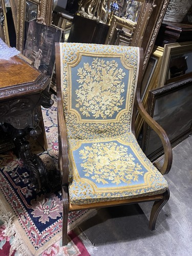 Vintage yew wood armchair - a,