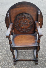 Late 19th Century Netherlands Antique Oak Monks Metamorphic Chair Table