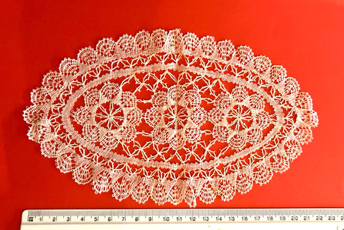 Fine small oval antique lace