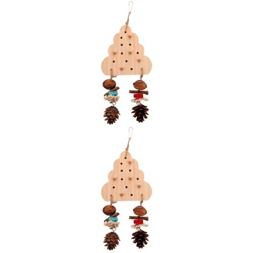 2pcs reusable brown - brown, wooden