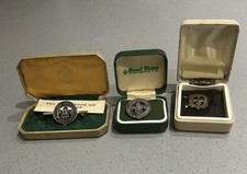 THREE  SILVER VINTAGE HALLMARKED BOXED BOY SCOUTS BADGES  