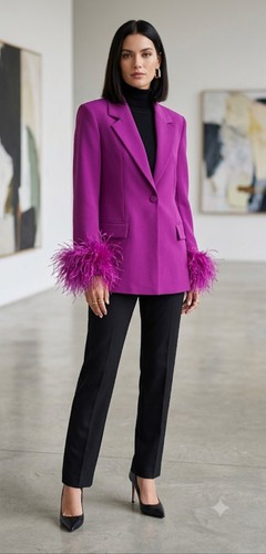 Nwt zara feather cuff blazer - zara,